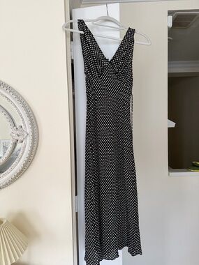 Realisation Par Stephanie Black Polka Dot V-Neck Dress